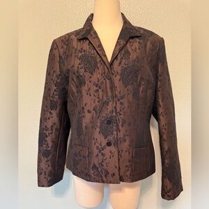 Elegant Plum Floral Women's Jacket